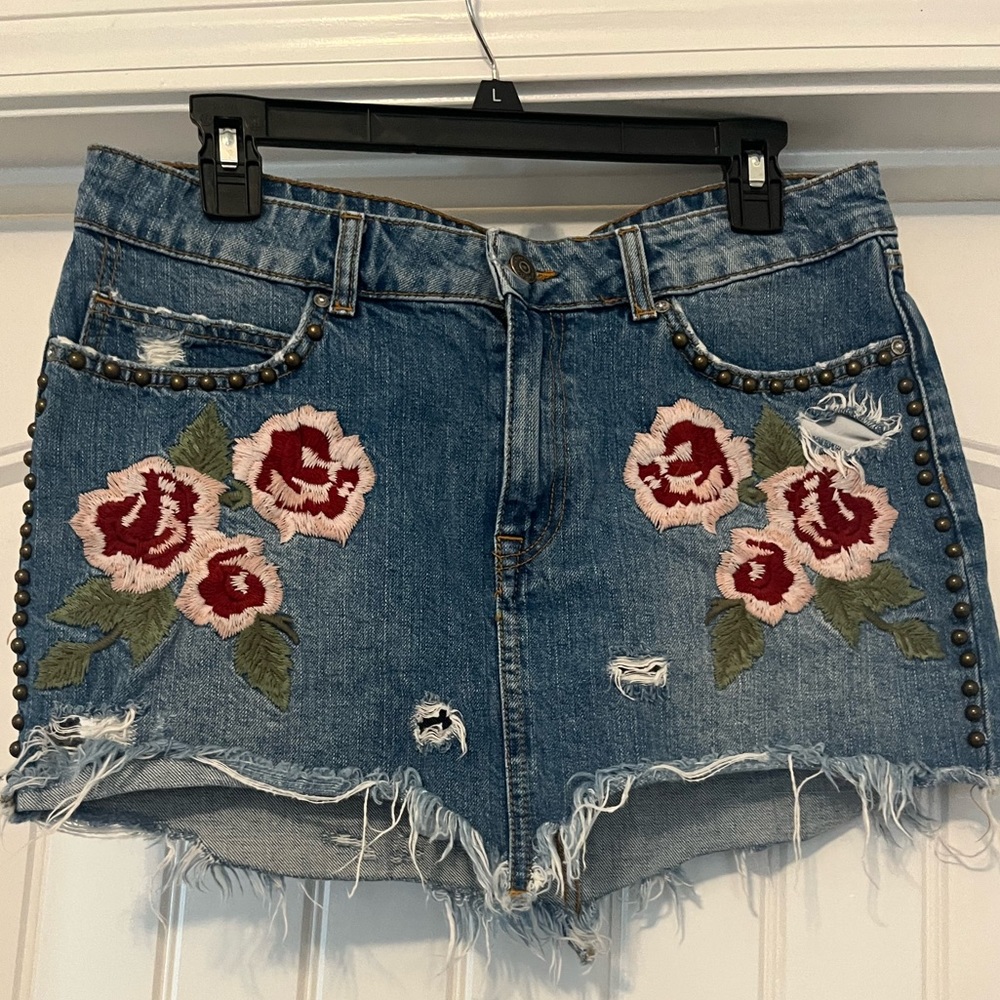 Free People jean skirt